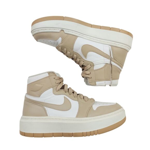 Nike Air Jordan 1 Elevate High White Tan Womens 10 Platform Side Zip Comfortable - Picture 6 of 12